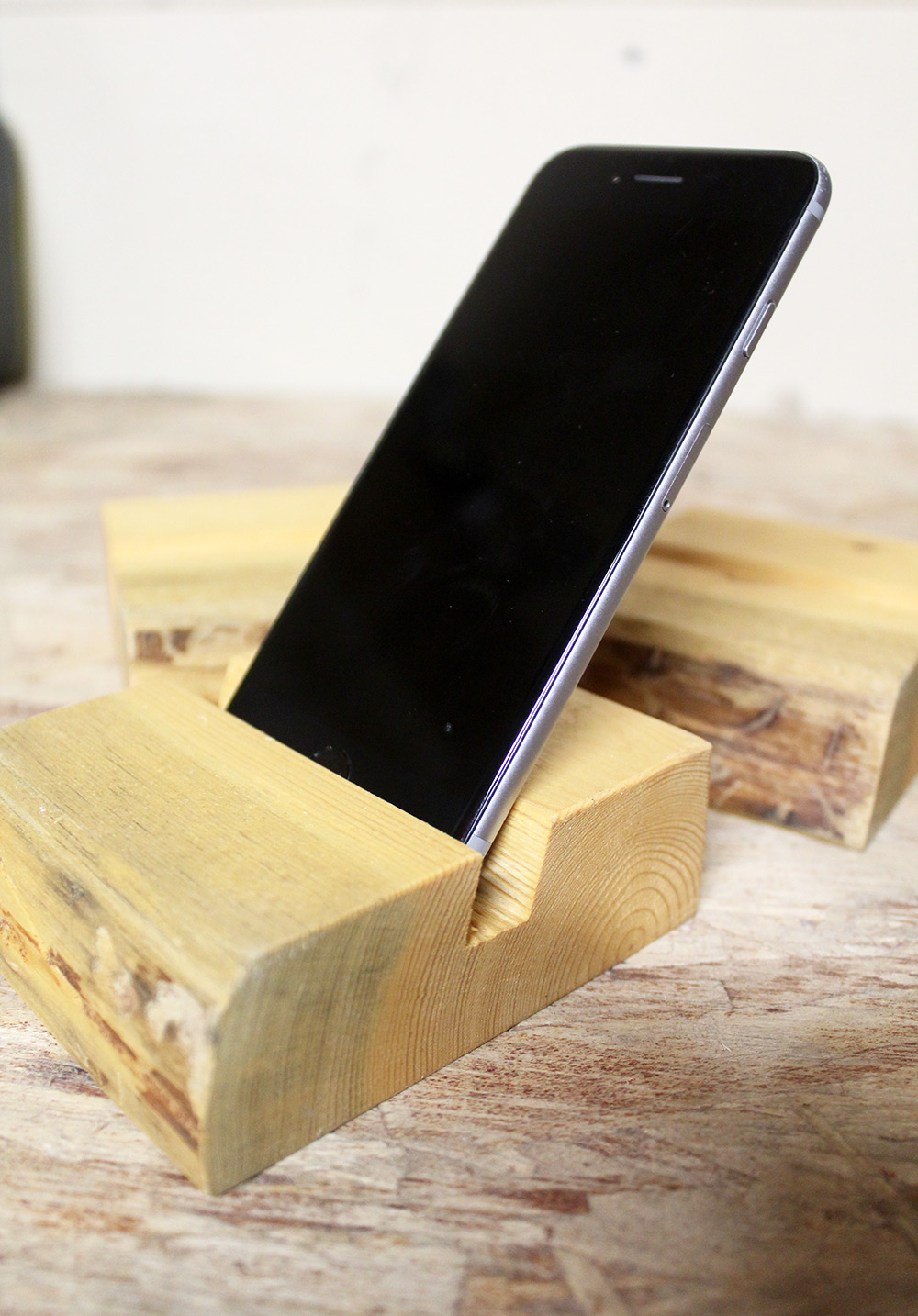 Scandi Style Wooden iPhone Stand for Desk