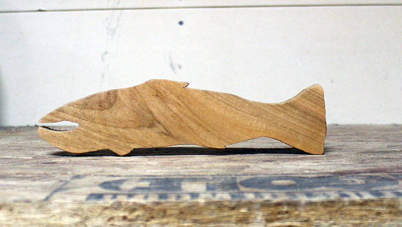Trout wall hanging - walnut and oak wood